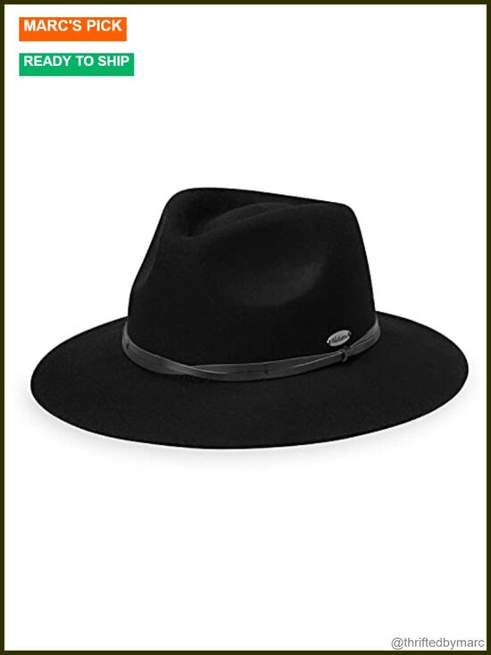 UPF 50+ Wool Felt Fedora with Adjustable Drawstring Sun Protection main image 5